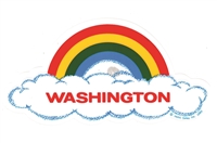 WASHINGTON rainbow cloud static cling decal