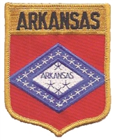 ARKANSAS large flag shield embroidered patch for souvenir or uniform