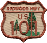 REDWOOD HWY US 101 embroidered souvenir patch