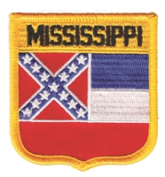 MISSISSIPPI medium flag shield embroidered patch, ms