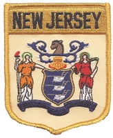 NEW JERSEY large flag shield uniform or souvenir embroidered patch, NJ