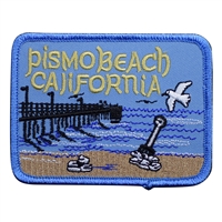 PISMO BEACH CALIFORNIA pier, beach, & clams souvenir embroidered patch