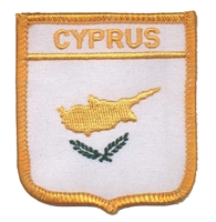 CYPRUS medium flag shield souvenir embroidered patch