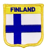 FINLAND medium flag shield souvenir embroidered patch