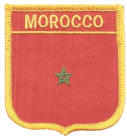 MOROCCO medium flag shield souvenir embroidered patch