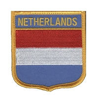 NETHERLANDS medium flag shield souvenir embroidered patch