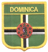 DOMINICA medium flag shield embroidered patch