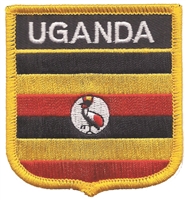 UGANDA medium flag shield souvenir embroidered patch