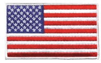US flag white border embroidered patch for souvenir or uniform