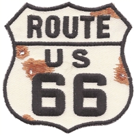 ROUTE US 66 bullet holes & rust sign souvenir embroidered patch