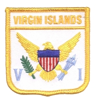 VIRGIN ISLANDS medium flag shield souvenir embroidered patch