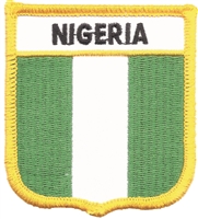 NIGERIA medium flag shield souvenir embroidered patch