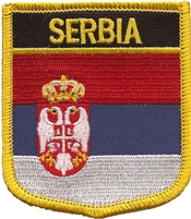 SERBIA medium flag shield souvenir embroidered patch