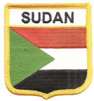 SUDAN medium flag shield embroidered patch.