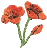 California poppies embroidered souvenir patch.