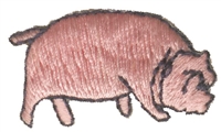 pig embroidered iron-on or sew on patch.