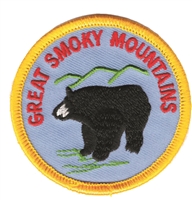 GREAT SMOKY MOUNTAINS black bear souvenir embroidered patch