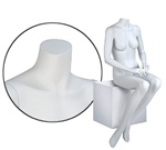 Female Mannequins: Seated, Hands on Lap, Abstract Head