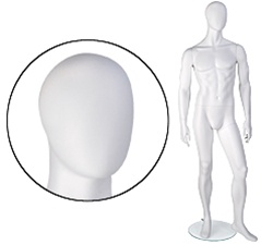 Male Mannequins: Arms by Side, Legs Forward, Oval Head