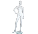 Female Mannequins: Hand on Hip, Leg to Side, Cameo White
