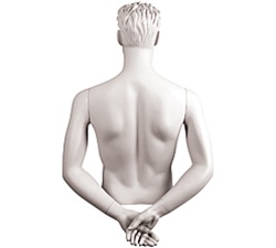 Male Mannequin Arms: Hands Behind Back, White