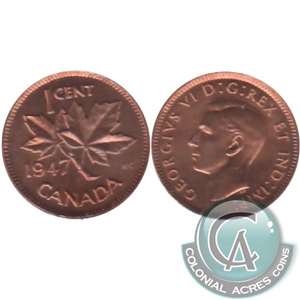 1947 Canada 1-cent Brilliant Uncirculated (MS-63)