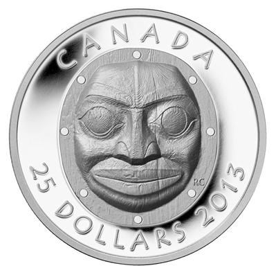 2013 Canada $25 Grandmother Moon Mask Fine Silver (TAX Exempt)
