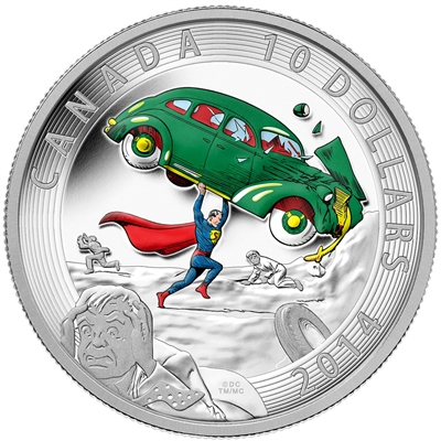 2014 Canada $10 Iconic Superman - Action Comics #1 (1938) Fine Silver (No Tax)