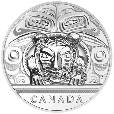 2016 Canada $500 Charles Edenshaw: Argillite Chest 5 Kilo Silver (No Tax)