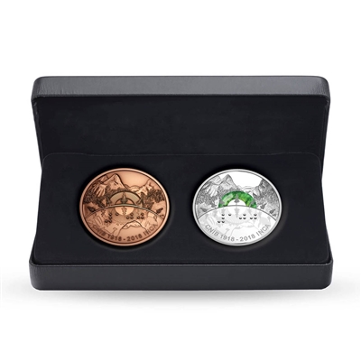 2018 Canada $30 CNIB 2-coin Set (Silver Coin & Bronze Medallion) - No Tax