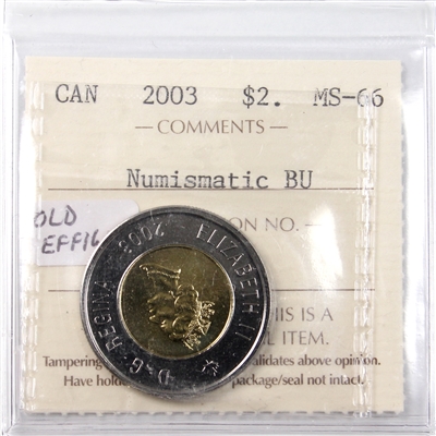 2003 Old Effigy Canada Two Dollar ICCS Certified MS-66 NBU