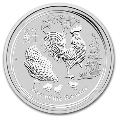 2017 Australia 10oz. Year of the Rooster Fine Silver (No Tax) Capsule Lightly Scratched