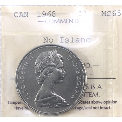 1968 No Island Canada ICCS Certified Nickel Dollar MS-65