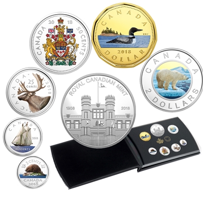 2018 Classic Canadian Coins Fine Silver Colourized Coin Set with Medallion (No Tax)
