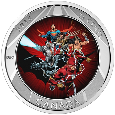 2018 Canada 25-cent Lenticular The Justice League 3D Coin with Trading Cards