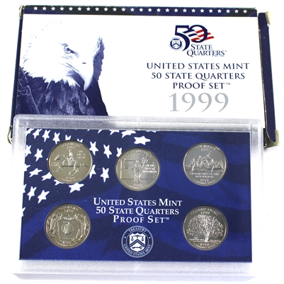 1999 S USA 50 State Quarters Proof Set (Light issues)