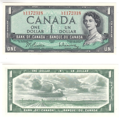 BC-37b 1954 Canada $1 Beattie-Rasminsky, L/O, CUNC