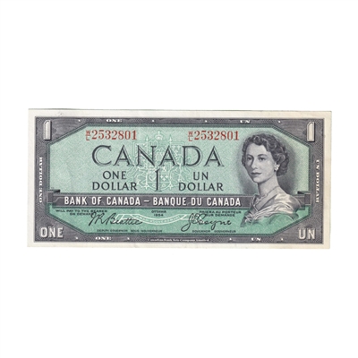 BC-37a 1954 Canada $1 Beattie-Coyne, W/L, VF-EF