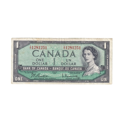 BC-37b 1954 Canada $1 Beattie-Rasminsky, I/O, EF