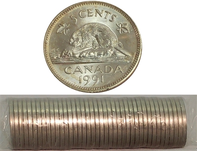 1991 Canada 5-cent Original Roll of 40pcs