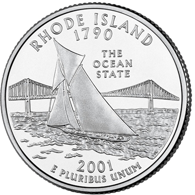 2001-P Rhode Island USA Statehood Quarters (MS-60)