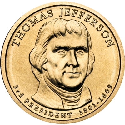 2007-P USA Presidential Dollar - Thomas Jefferson Uncirculated (MS-60)