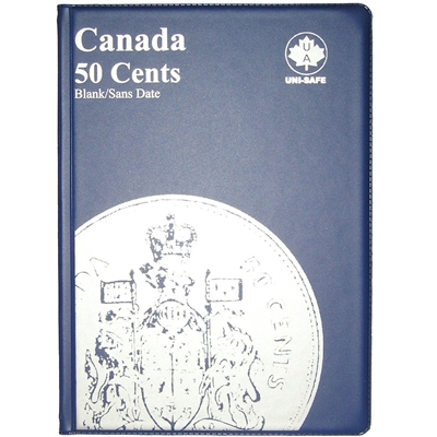 Uni-Safe Canada 50 Cents Blue Coin Folder (contains 4 pages)