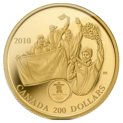 2010 Canada $200 First Olympic 22K Gold Medal on Home Soil 22K Gold