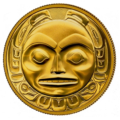 1997 Canada $200 Haida Raven Bringing Light to the World 22K Gold Coin