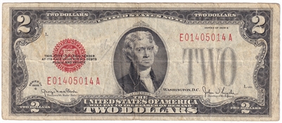 USA 1928G $2 Note, FR #1508, Clark-Snyder, VF