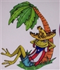 Frog on Island  Decal Sticker