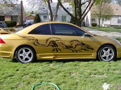 Gold Car w/ Black Dragon Side #1 20"X110"