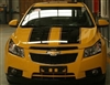Yellow Chevy Cruze w/ Black 16" wide Rally Stripe Set