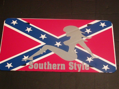 Southern STYLE Confederate Rebel Flag License Vanity Plate